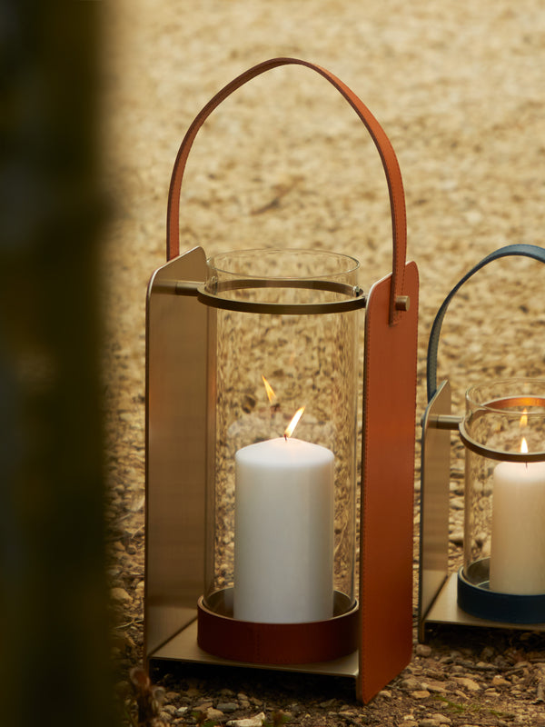 Rabitti 1969 - Lumen Glass and Leather Medium Lantern -  - ABASK
