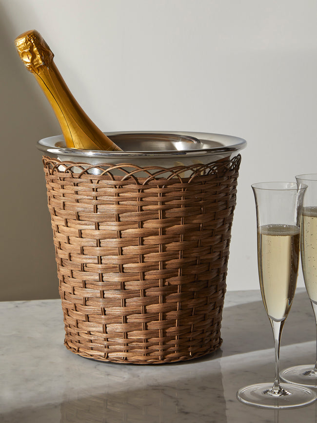 Pigment France - Menton Rattan Champagne Bucket - Brown - ABASK
