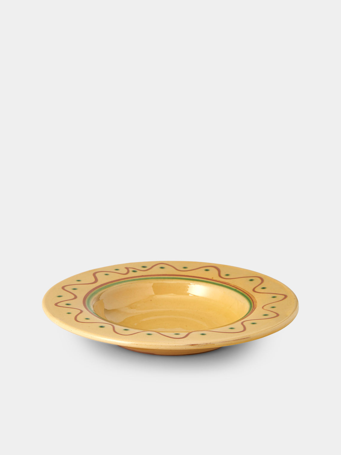 Poterie de Cliousclat - Hand-Painted Slipware Pasta Bowls (Set of 4) - Beige - ABASK - 