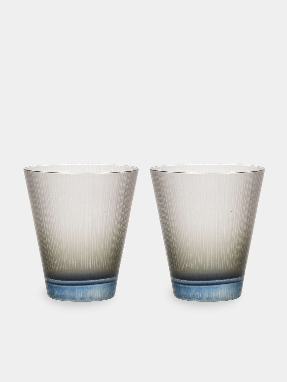 Takeyoshi Mitsui - Silence Hand-Blown Glass Tumblers (Set of 2) - Gray - ABASK 