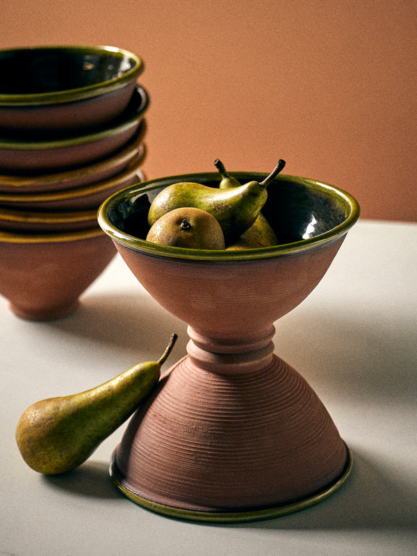 Neville Tatham - Slipware Ribbed Bowls (Set of 4) - Brown - ABASK