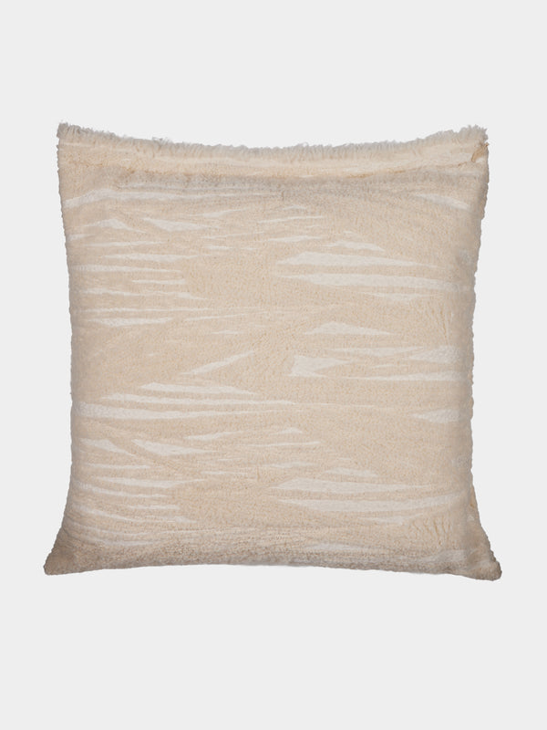 The House of Lyria - Biplex Wool and Cotton Cushion (23.5in/60cm) - Cream - ABASK - 