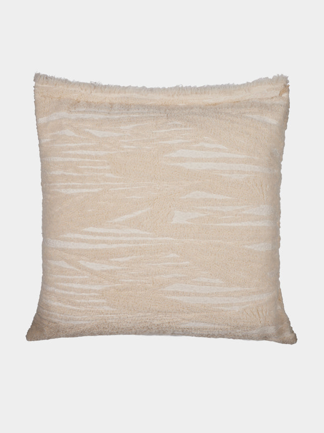 The House of Lyria - Biplex Wool and Cotton Cushion (23.5in/60cm) - Cream - ABASK - 
