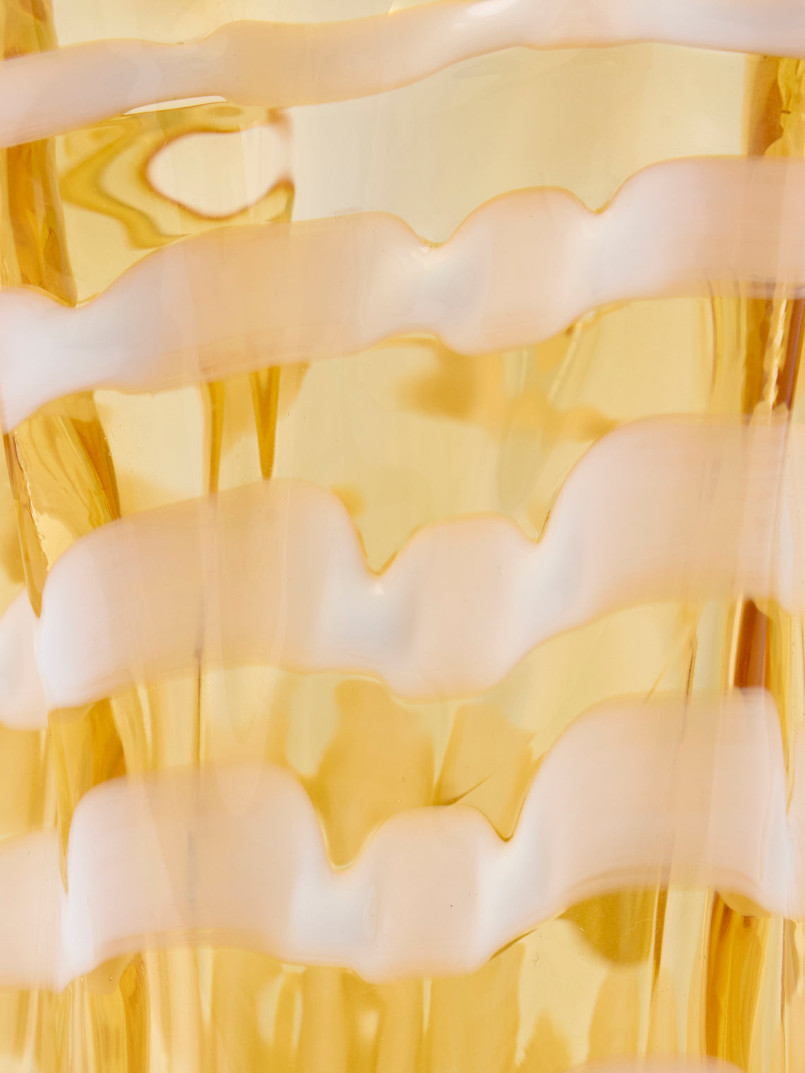 Antique and Vintage - 1980s A. Dal Borgo Murano Glass Vase (12.5in/31.5cm) - Yellow - ABASK