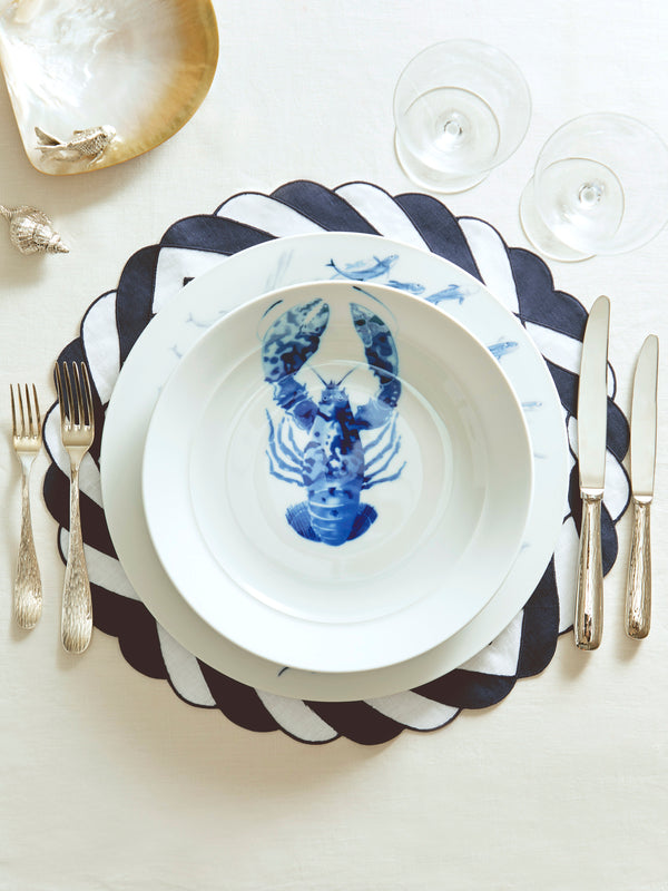 Hering Berlin - Ocean Porcelain Shallow Bowls (Set of 2) - White - ABASK