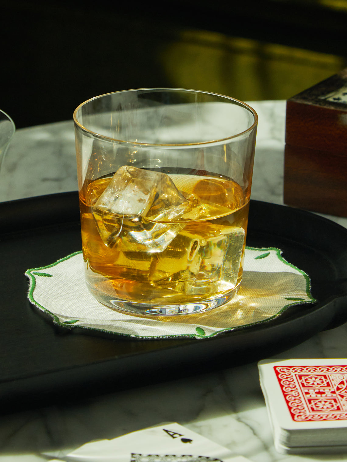 Los Encajeros - Olimpia Embroidered Linen Coasters (Set of 6) -  - ABASK