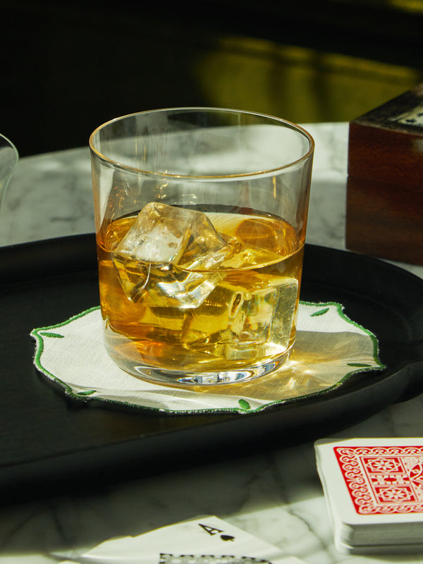 Los Encajeros - Olimpia Embroidered Linen Coasters (Set of 6) -  - ABASK