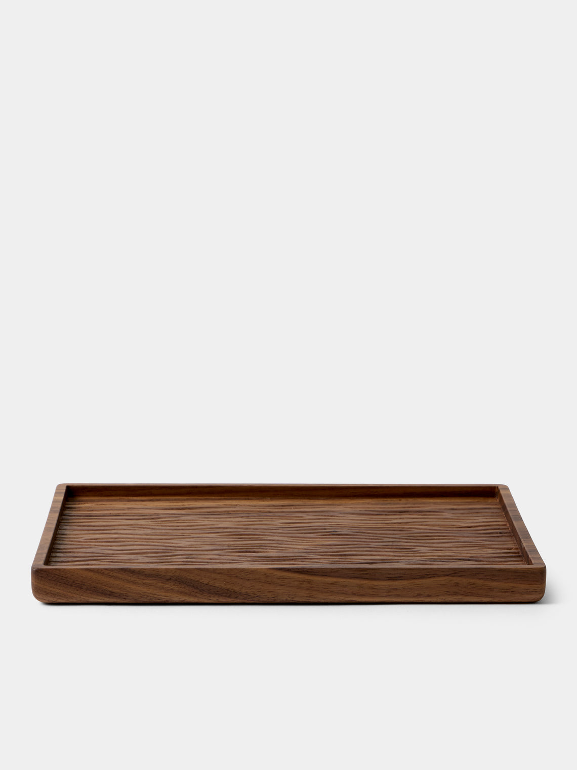Droulers - Bosco Corteccia Hand-Carved Walnut Tray (11in/28cm) - Brown - ABASK