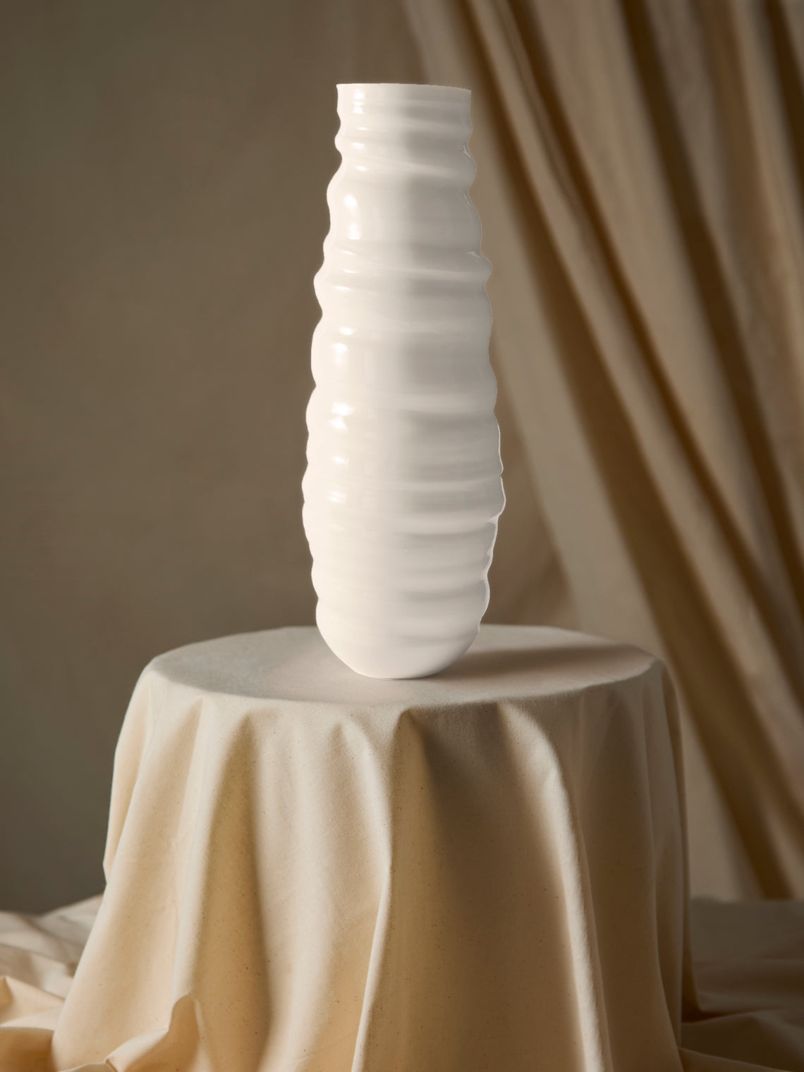 Johanne Coker - No. 2 Hand-Thrown Porcelain Vase (16.5in/42.5cm) - White - ABASK