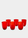 NasonMoretti - Ida Glass Water Tumblers (Set of 6) - Orange - ABASK - 
