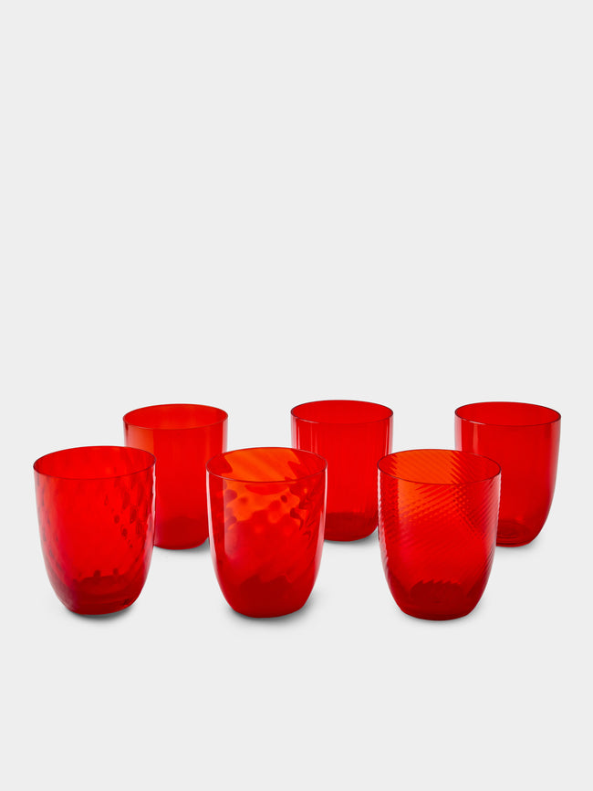 NasonMoretti - Ida Glass Water Tumblers (Set of 6) - Orange - ABASK - 