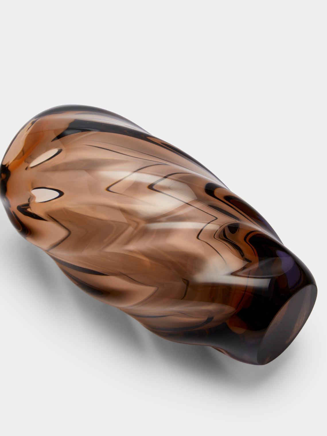 Antique and Vintage - Mid-Century Glass Vase - Brown - ABASK