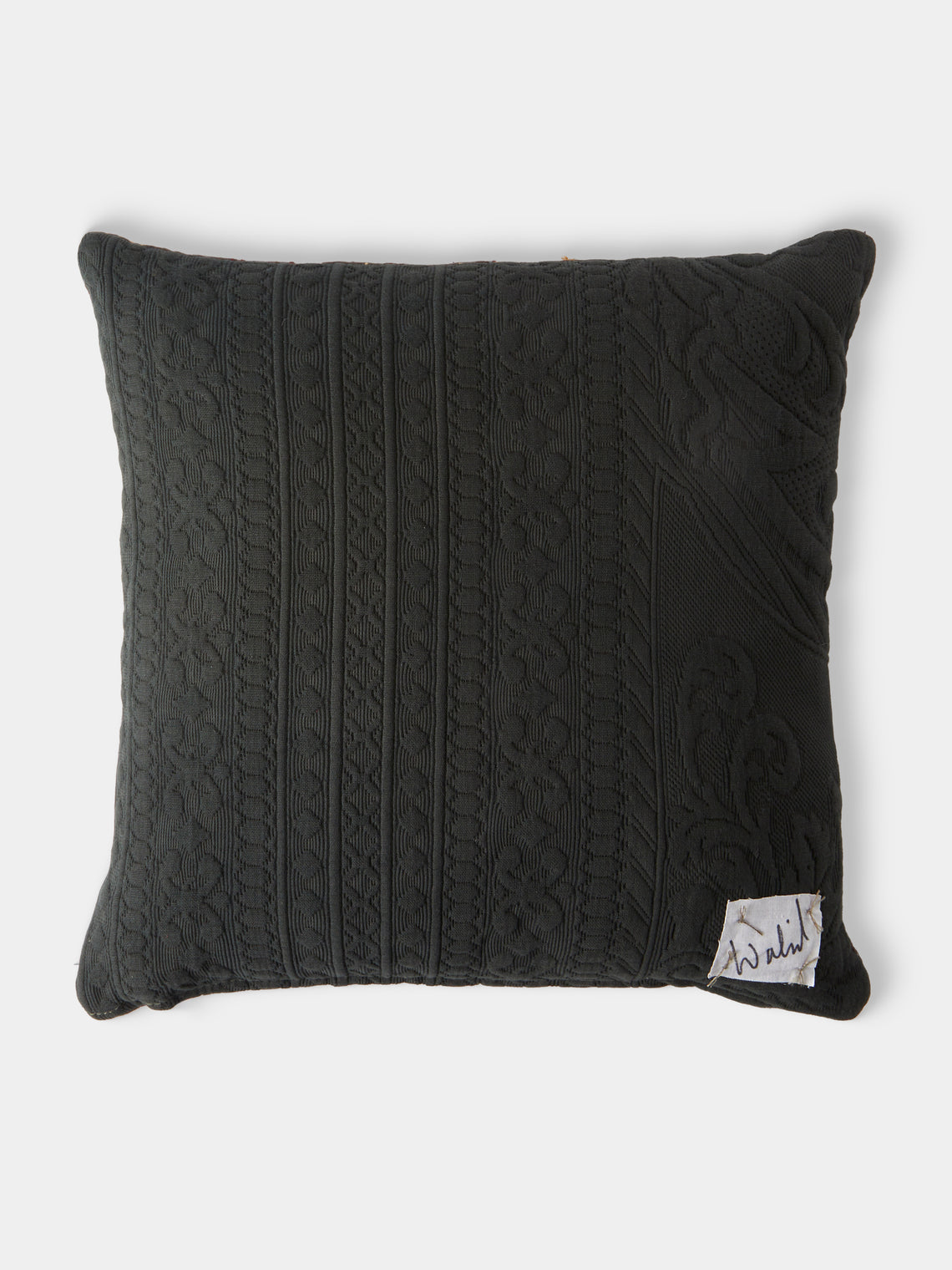 By Walid - 19th-Century Needlepoint Wool, Linen and Cotton Cushion (15.5in/40cm) - Multiple - ABASK
