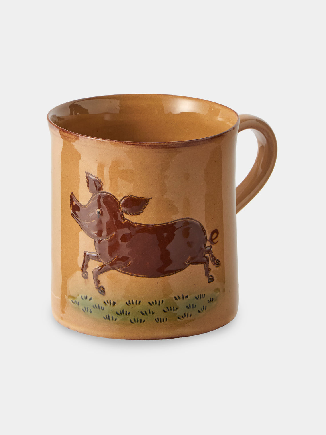 Poterie d’Évires - Animals Hand-Painted Ceramic Mugs (Set of 4) - Cream - ABASK
