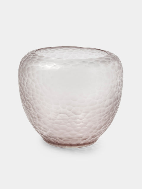 Micheluzzi Glass - Goccia Lilla Diamante Hand-Blown Murano Glass Vase (8in/20.5cm) - Gray - ABASK - 