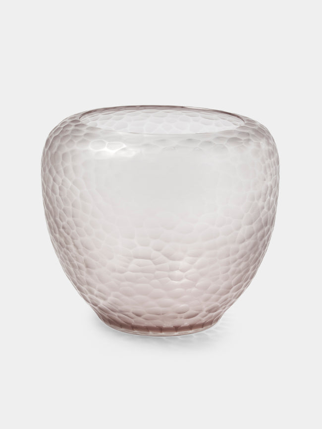 Micheluzzi Glass - Goccia Lilla Diamante Hand-Blown Murano Glass Vase (8in/20.5cm) - Gray - ABASK - 