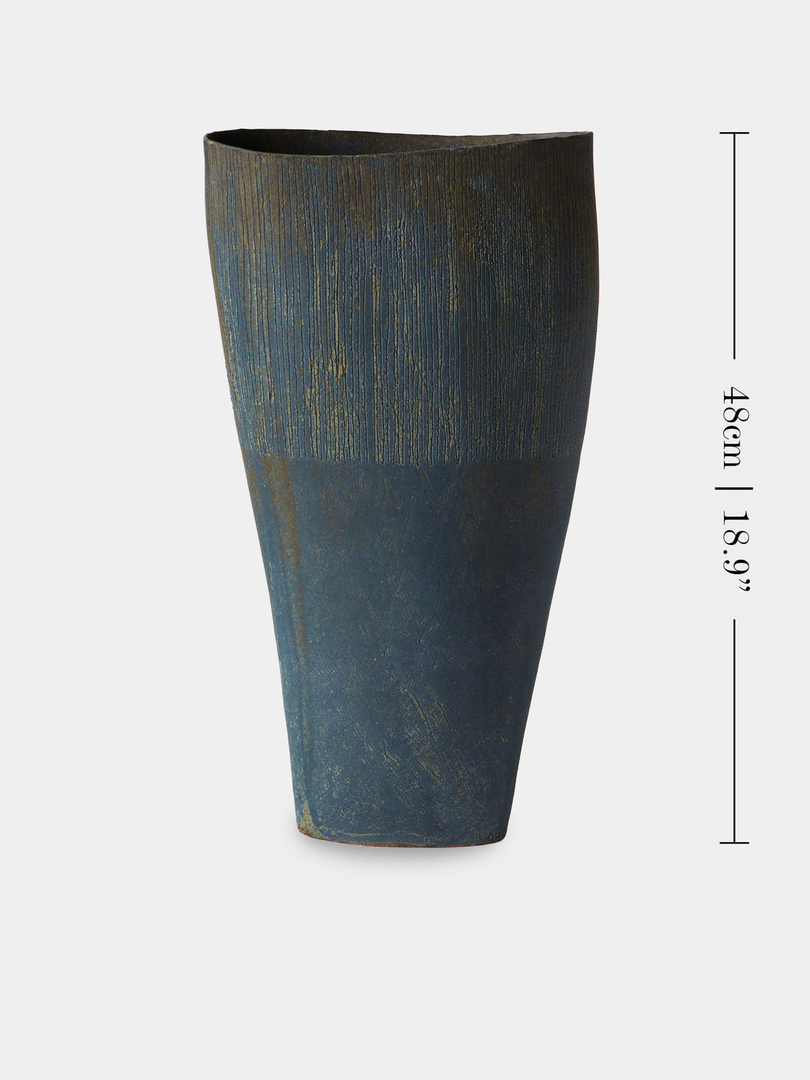 Linda Ouhbi - 11/2025 Hand-Built Stoneware Vase (19in/48cm) - Blue - ABASK
