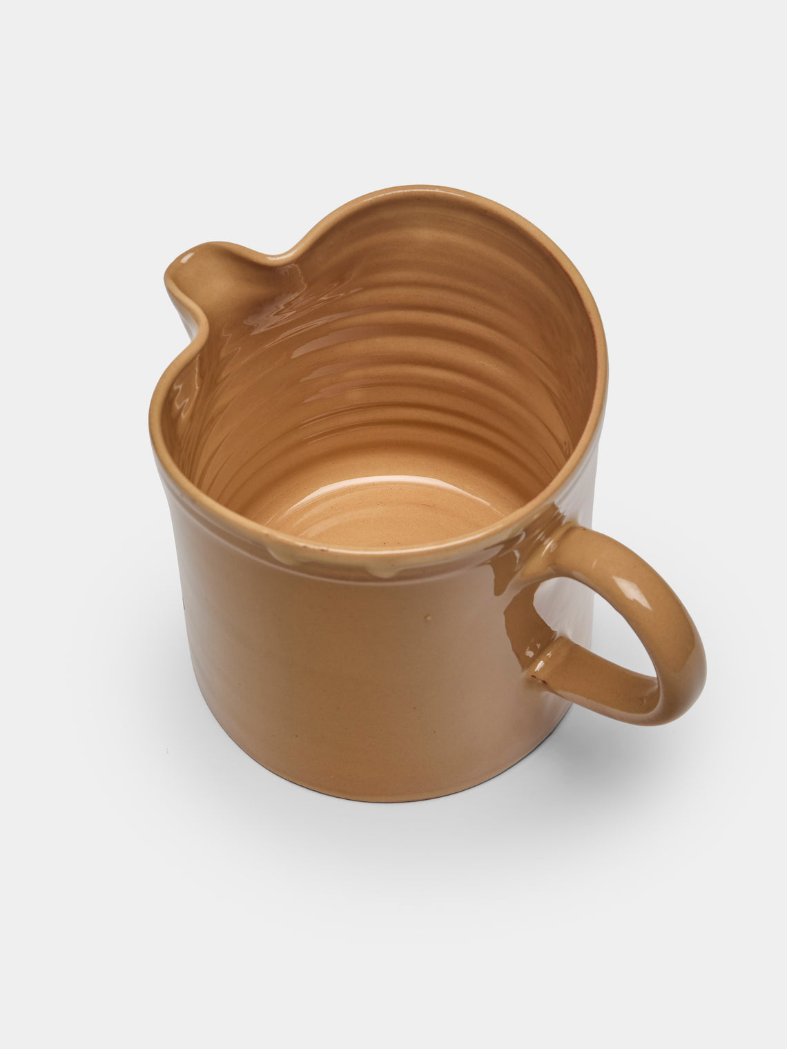 Poterie d’Évires - Stags Hand-Painted Ceramic Straight-Edge Jug (34oz/1L) - Cream - ABASK
