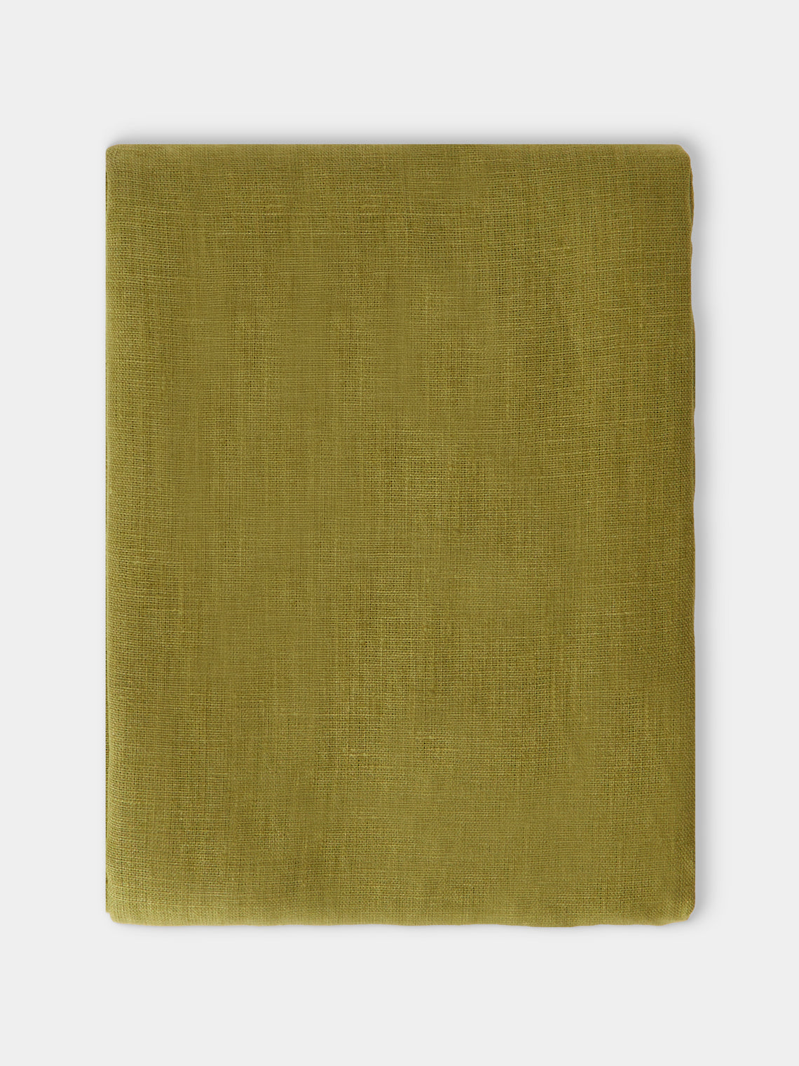 Volga Linen - Linen Round Tablecloth (110in/2.8m) - Green - ABASK
