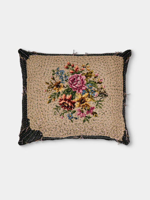 By Walid - 19th-Century Needlepoint Wool and French Marcella Cotton Pillow (23in/58cm) - Multiple - ABASK - 