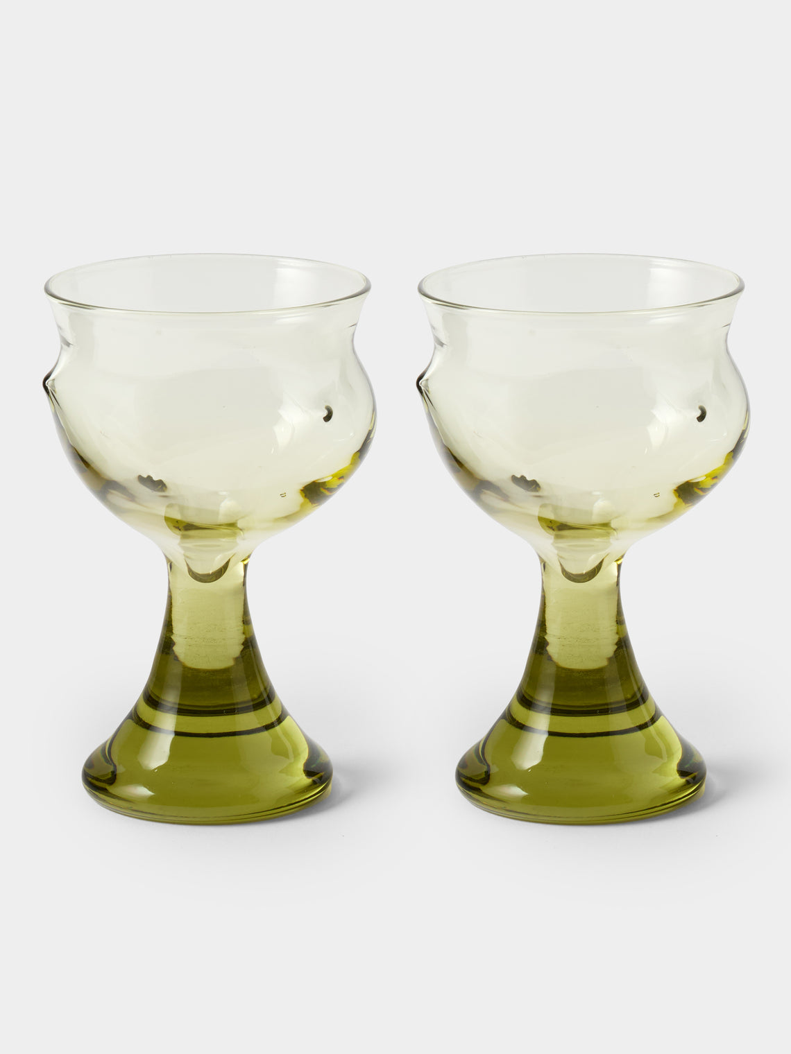 Nijima Glassworks - Hand-Blown Volcanic Wine Glasses (Set of 2) - Green - ABASK - 