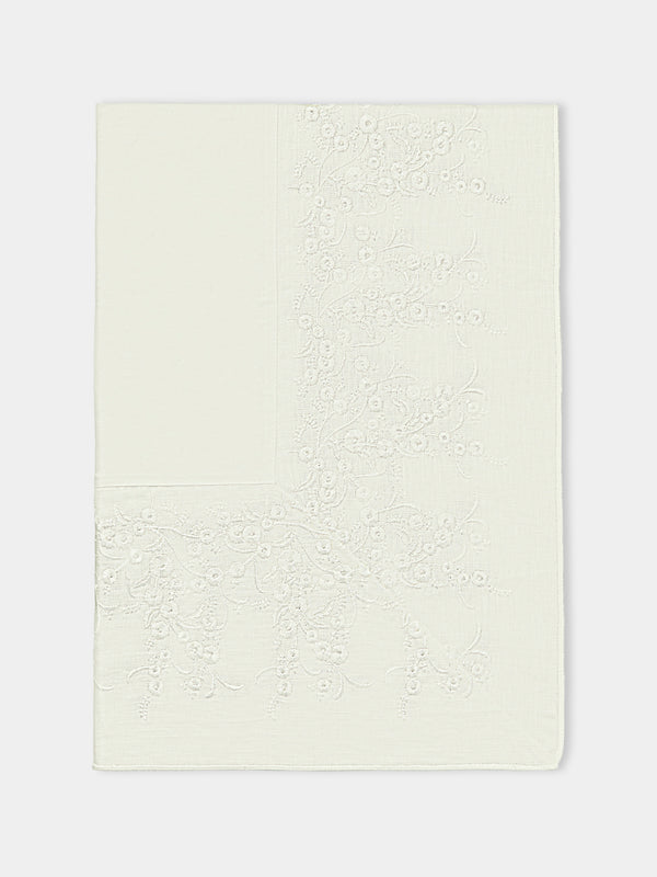 Borgo delle Tovaglie - Venaria Embroidered Linen Square Tablecloth - Ivory - ABASK - 