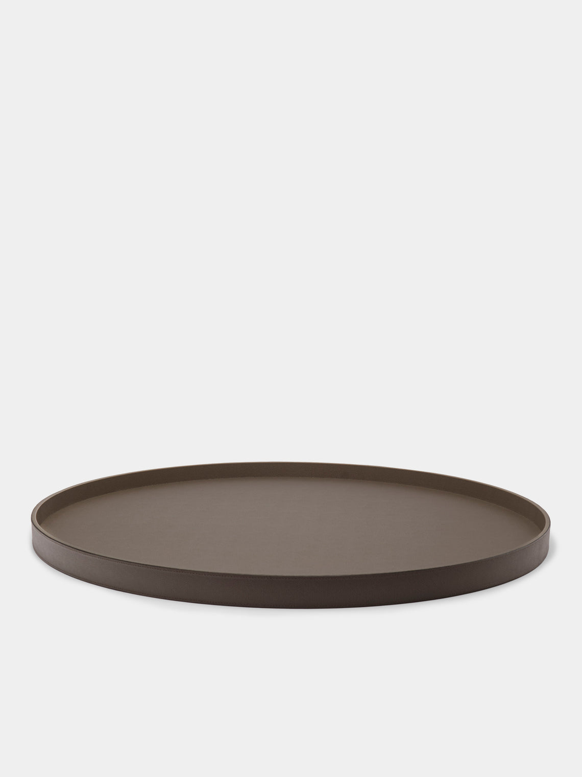 Giobagnara - Polo Utopia Leather Round Tray - Gray - ABASK