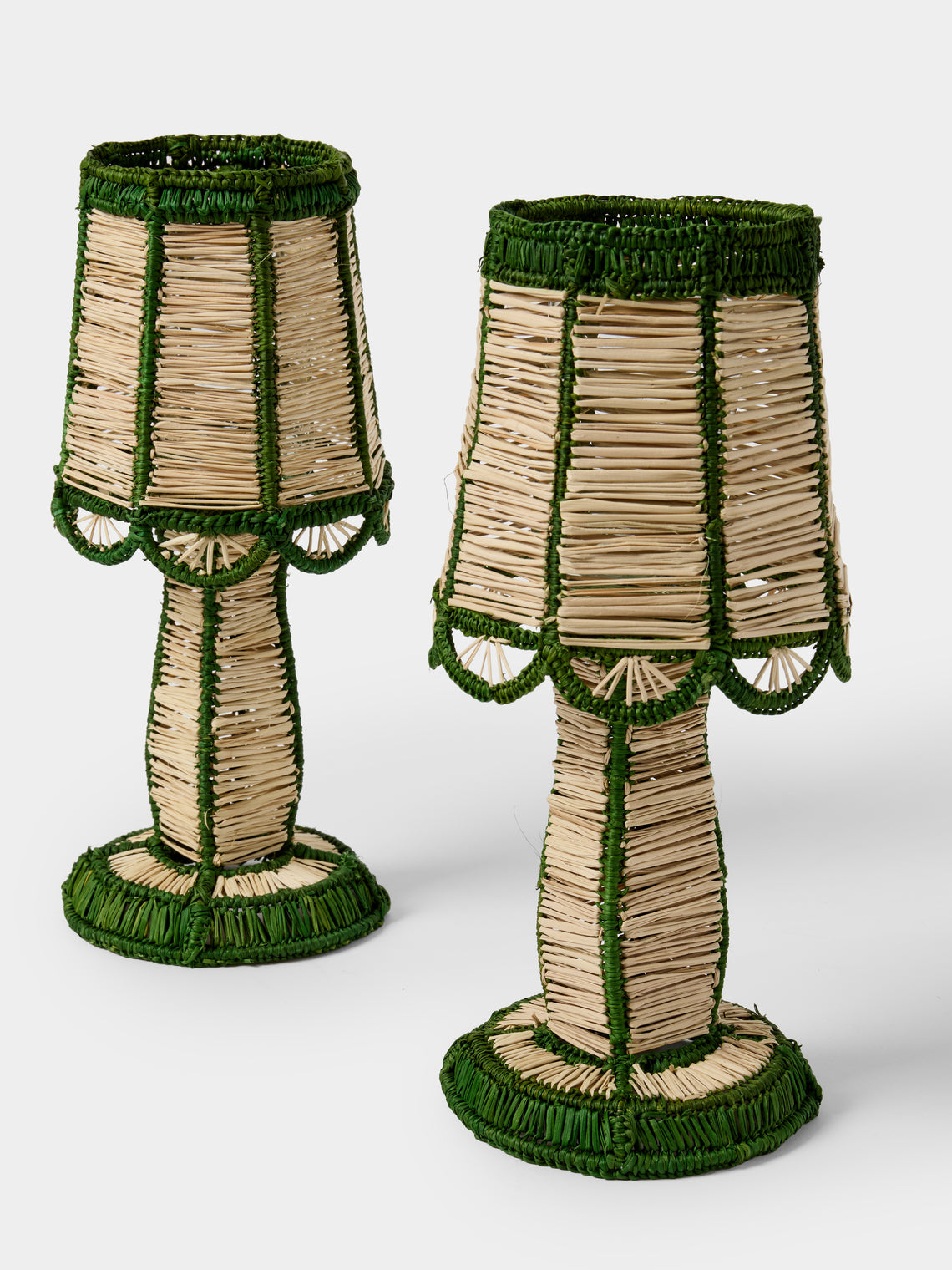 CasaLatina - | Set of 2 | Dayana Handwoven Iraca Palm Portable Lights - Beige - ABASK