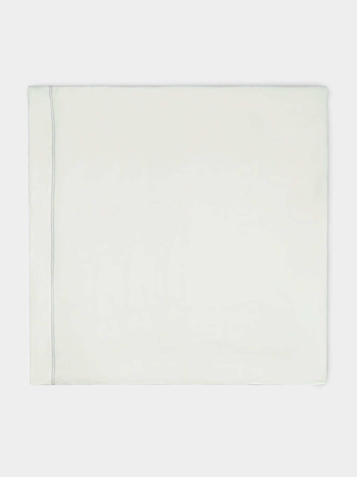 Volga Linen - Hem-Stitch Linen Super King Top Sheet - Ivory - ABASK