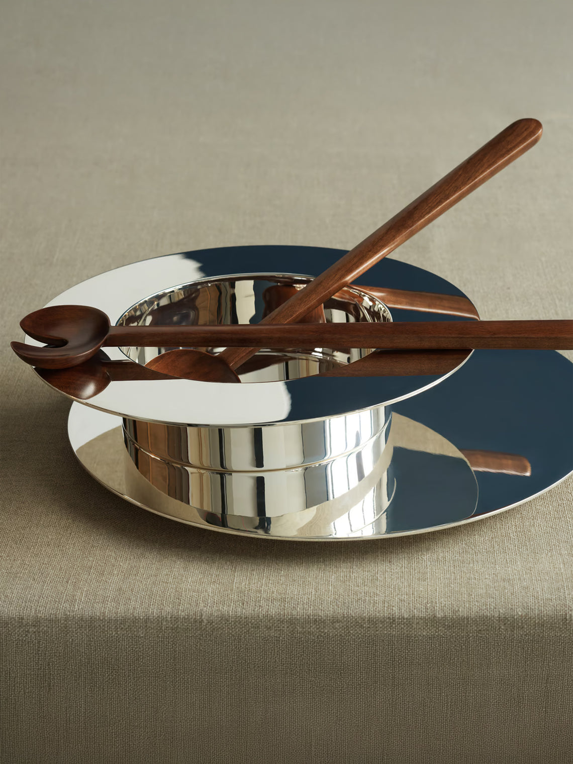 Puiforcat - Wood Salad Servers (Set of 2) - Silver - ABASK