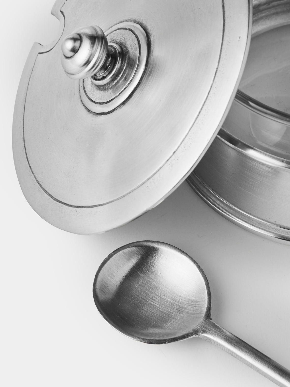 Cosi Tabellini - Genova Pewter Parmesan Dish with Spoon - Silver - ABASK