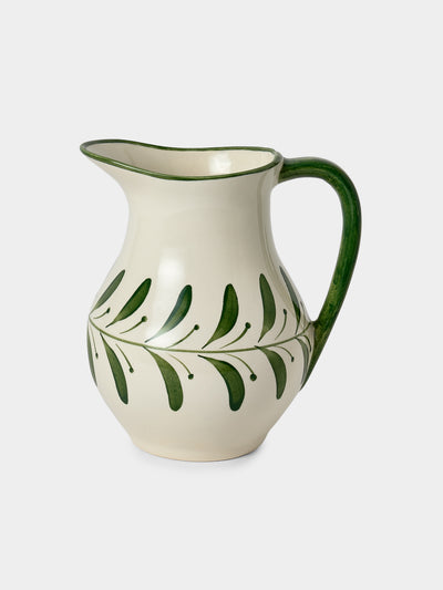 CasaLatina - Helecho Hand-Painted Ceramic Jug - Cream - ABASK - 