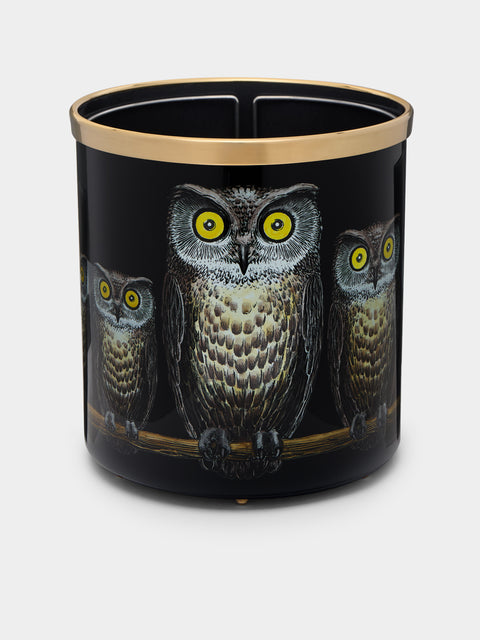 Fornasetti - Civette Hand-Painted Waste Paper Basket -  - ABASK - 