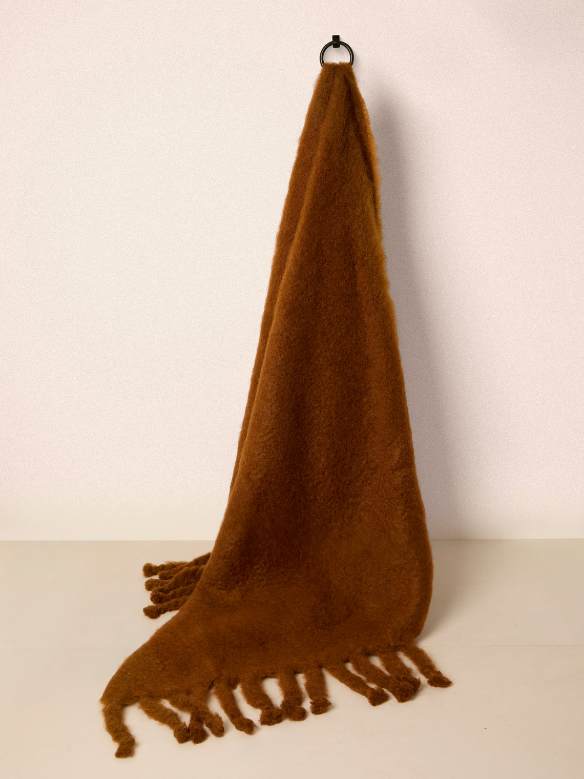 The Wren - Brume Handwoven Mohair and Wool Throw (76.5in/1.95m) - Brown - ABASK