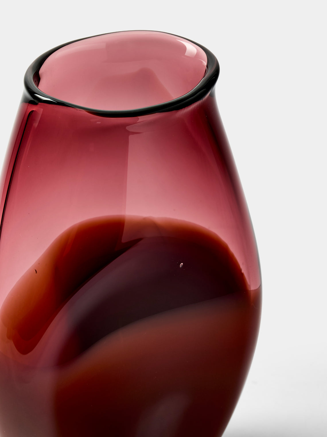 Michele Oberdieck - Archive Sheltering Sky Hand-Blown Glass Vase (11in/27.5cm) - Red - ABASK