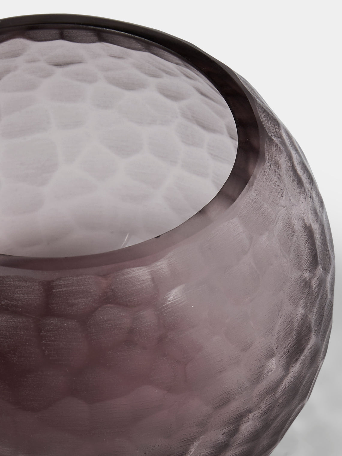 Micheluzzi Glass - Bocia Lilla Diamante Hand-Blown Murano Glass Vase (4.5in/11.5cm) - Purple - ABASK