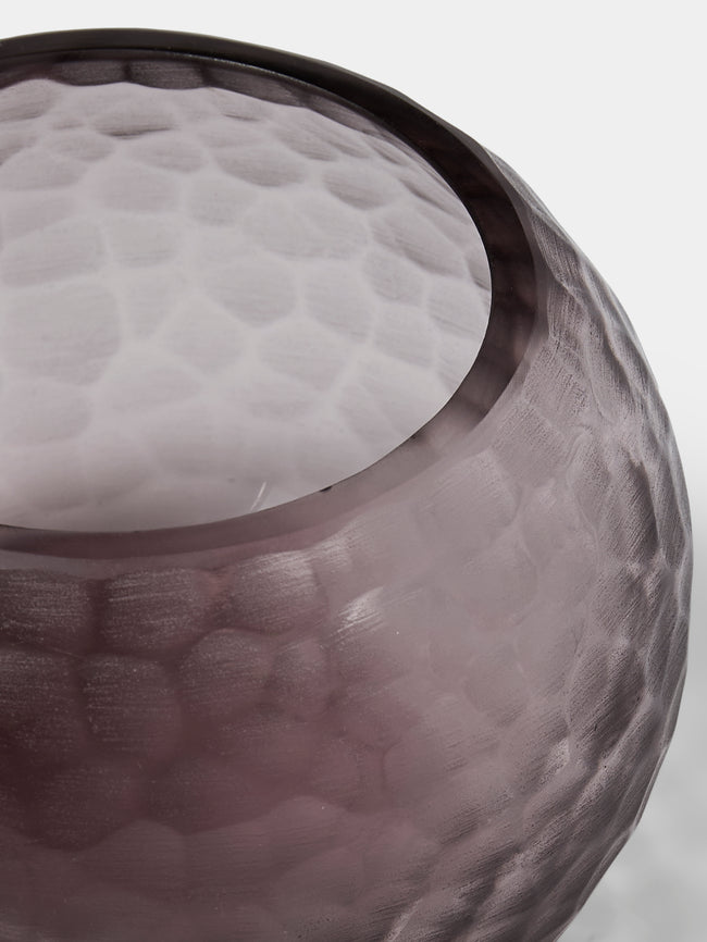 Micheluzzi Glass - Bocia Lilla Diamante Hand-Blown Murano Glass Vase (4.5in/11.5cm) - Purple - ABASK