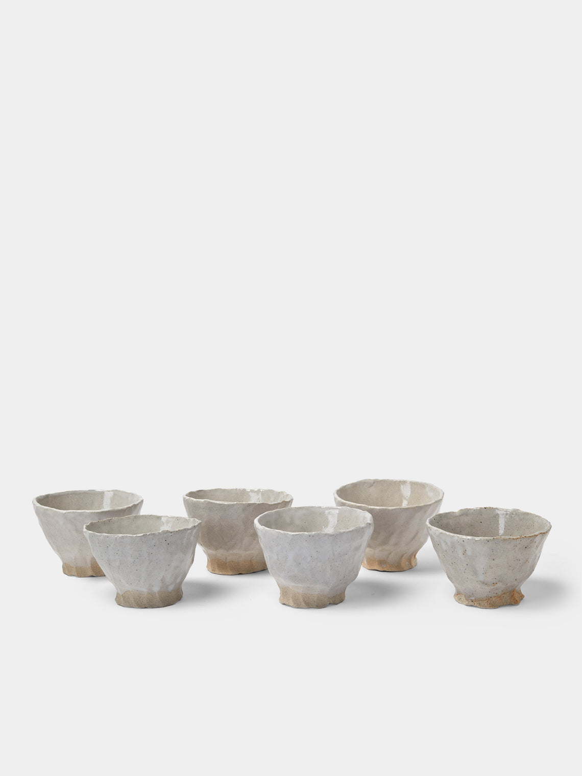Estudio Vernís - Wood-Fired Stoneware Snack Bowls (Set of 6) - White - ABASK