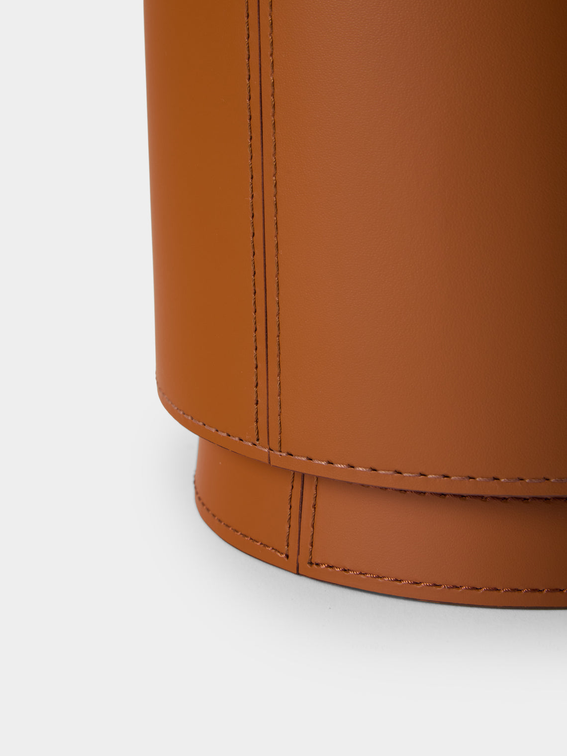 RUDI - Zenit Leather Small Round Box - Tan - ABASK
