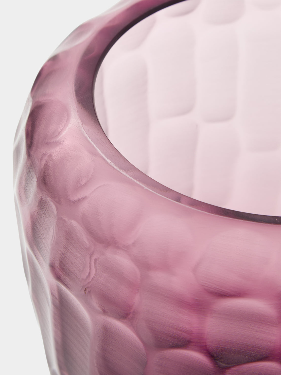 Micheluzzi Glass - Goccia Ametista Bamboo Hand-Blown Murano Glass Vase (9in/23cm) - Purple - ABASK