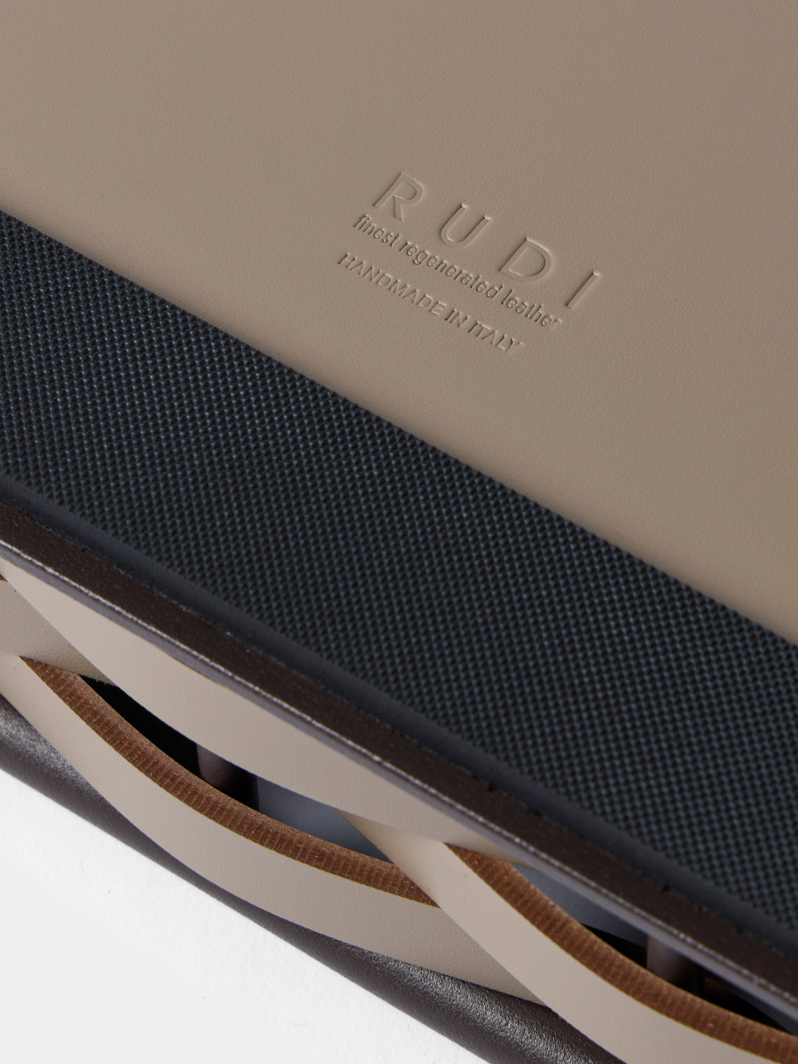 RUDI - Nassa Leather Tray (24in/60.5cm) - Beige - ABASK
