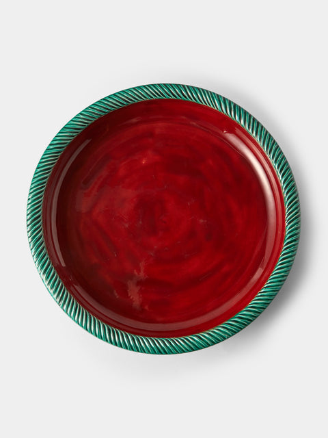 Antique and Vintage - 1950s Vallruis Ceramic Display Bowl - Green - ABASK - 