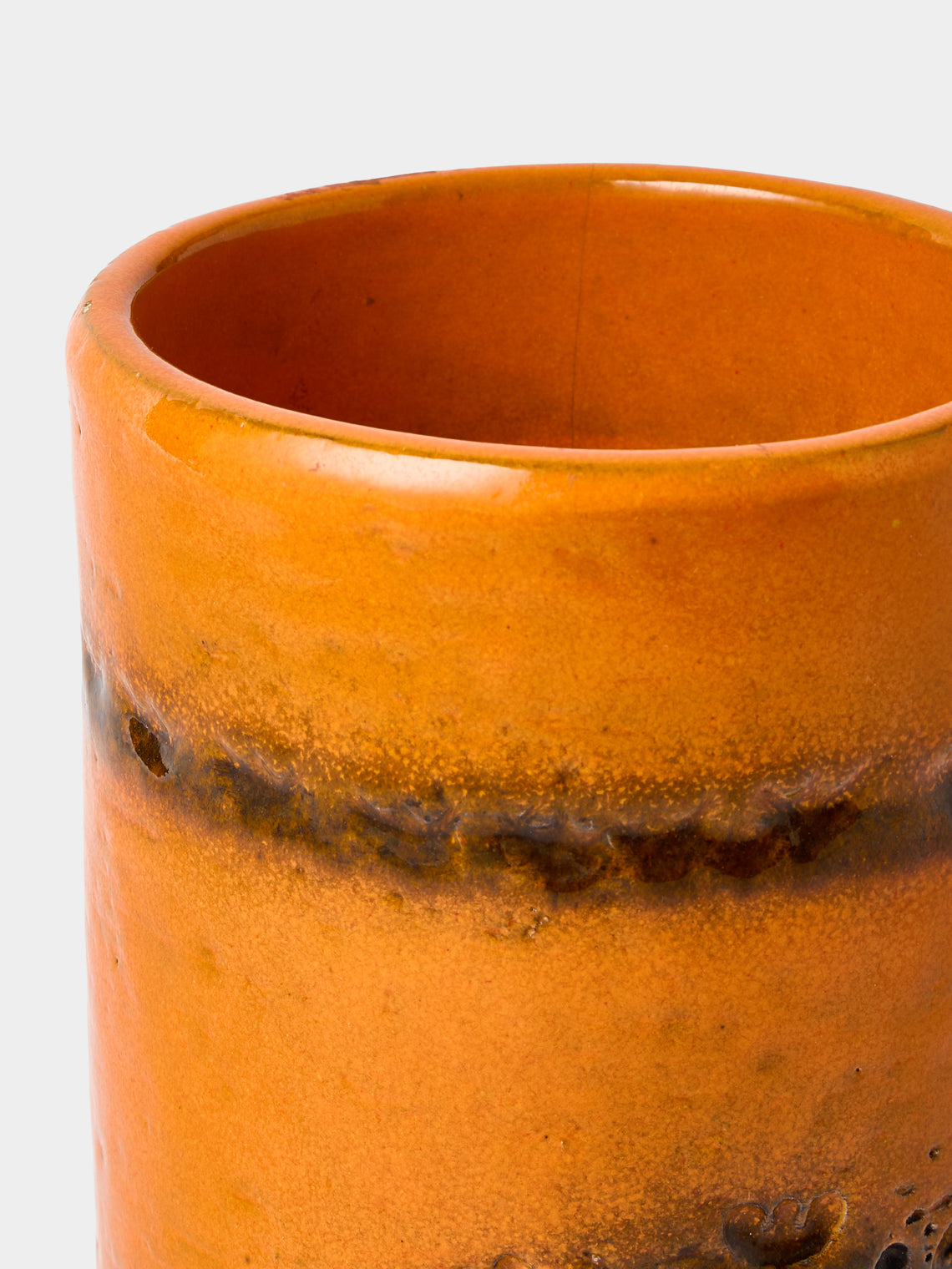 Antique and Vintage - 1980s Bitossi Ceramiche Sevilla Ceramic Vase (8.5in/22cm) - Orange - ABASK