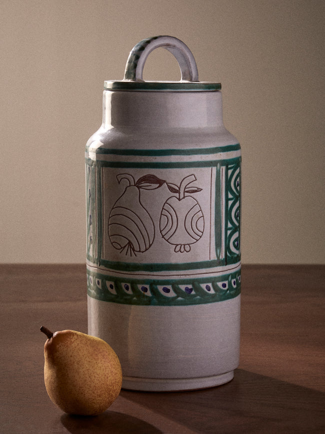 Antique and Vintage - Mid-20th-Century Michel Barbier Apples and Pears Ceramic Jar - Multiple - ABASK