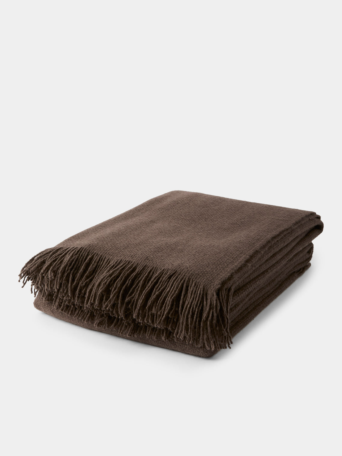 Denis Colomb - Mongolia Nubby Nomad Wool Bed Blanket (110in/2.8m) - Brown - ABASK