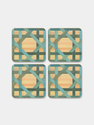 HestiaLiving - Epoch Wood Coasters (Set of 4) - Blue - ABASK - 