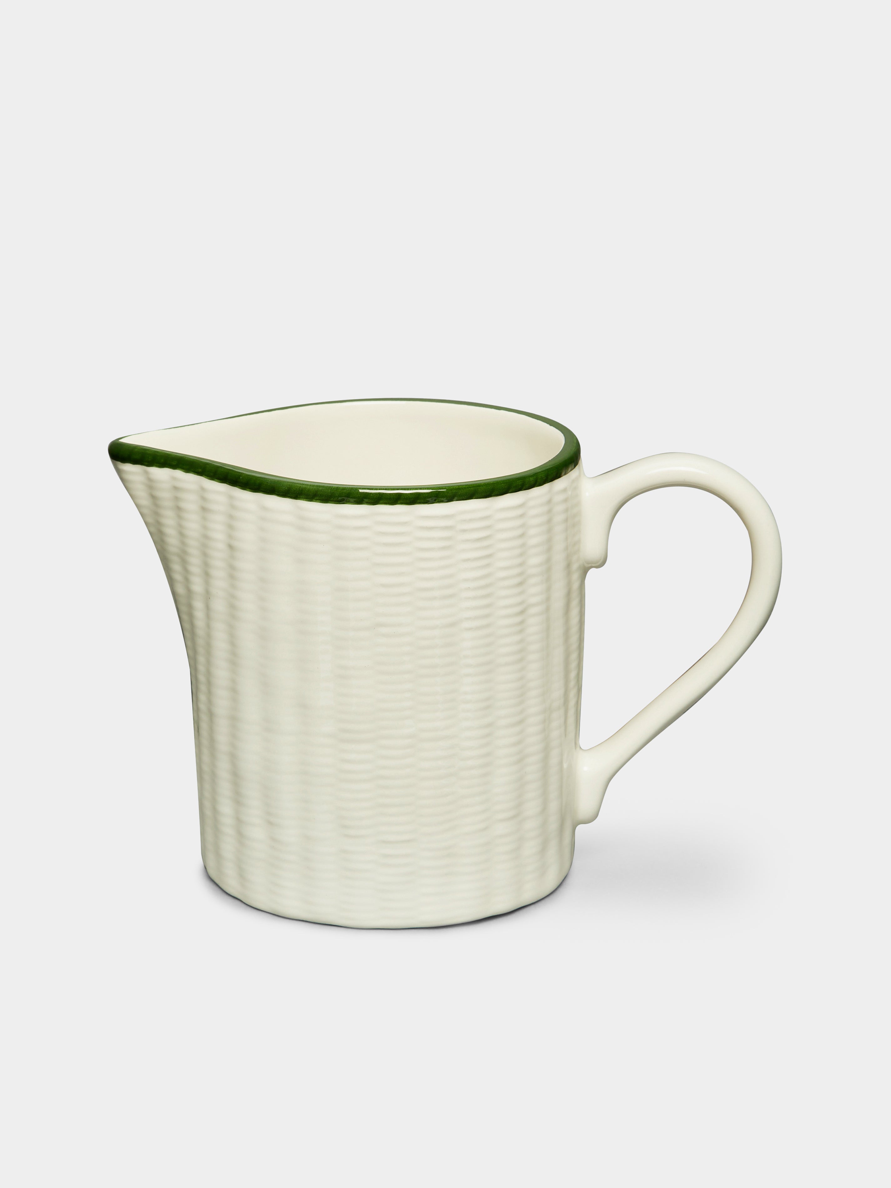 Wicker Hand-Painted Ceramic Pitcher