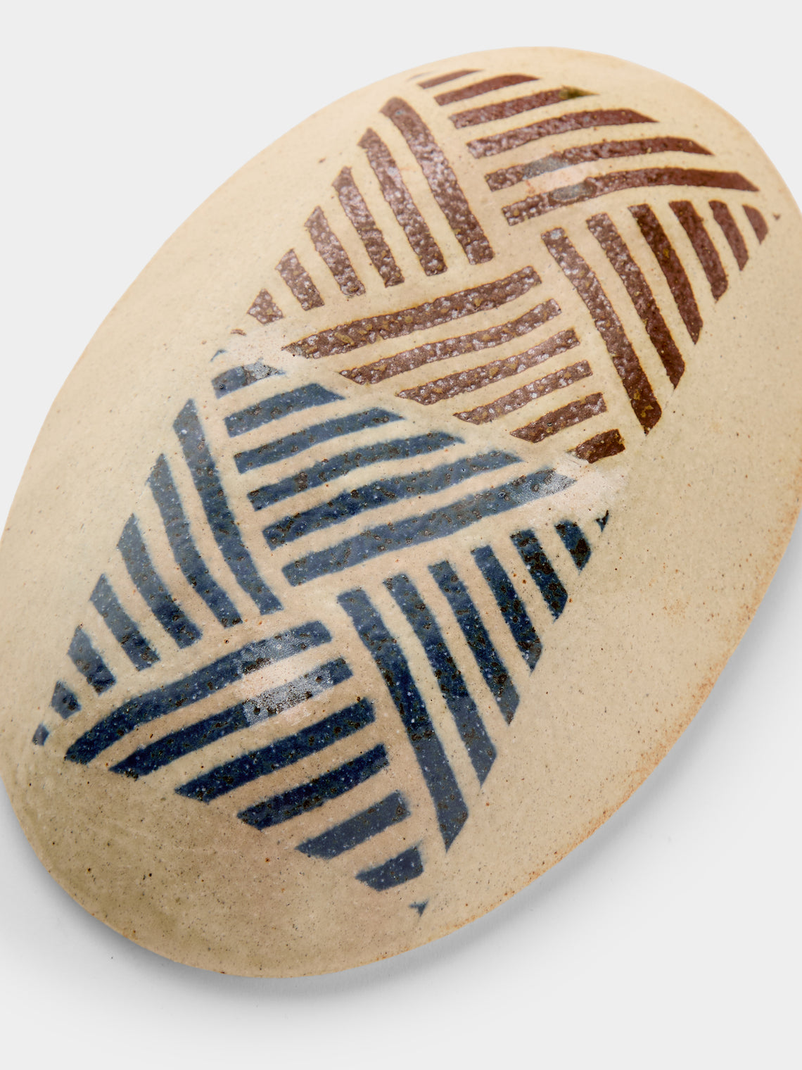 Makidani-gama - No. 1 Nerikomi Ceramic Medium Oval Bowls (Set of 5) - Multiple - ABASK