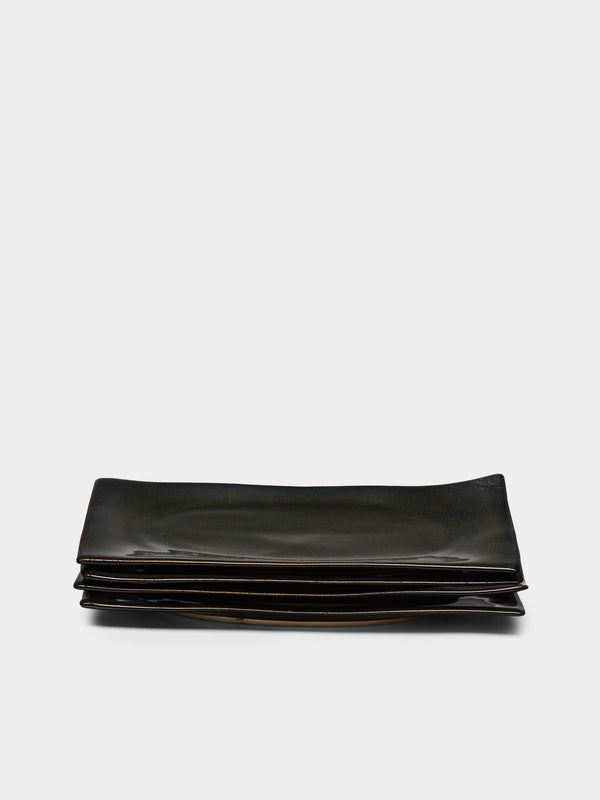 Mervyn Gers Ceramics - Hand-Glazed Ceramic Short Rectangular Sushi Plates (Set of 4) -  - ABASK