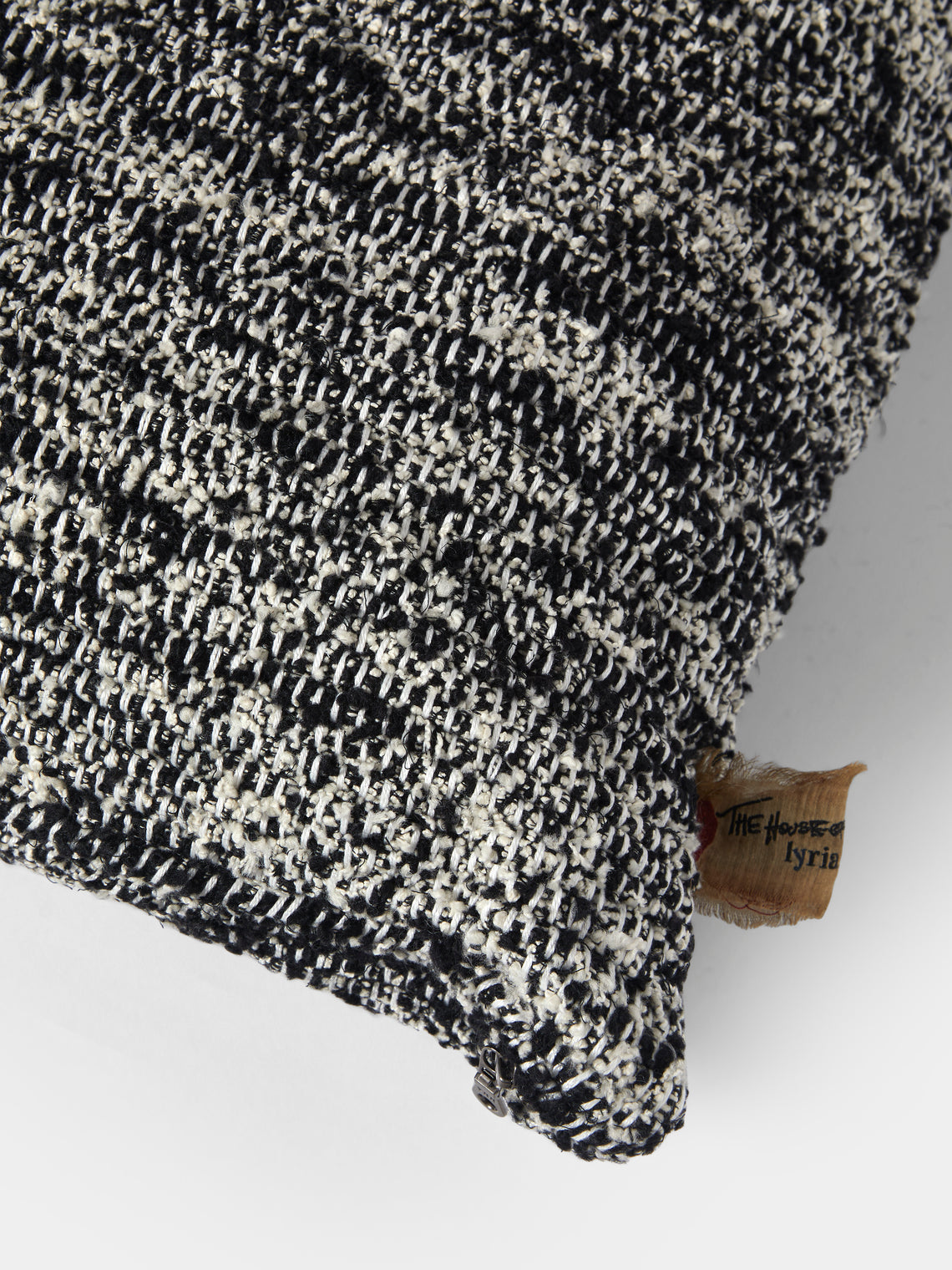 The House of Lyria - Pedale Hand-Dyed Wool Cushion (27.5in/70cm) - Black - ABASK